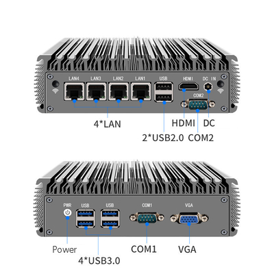 comprar Mini pc industrial sin ventilador 4 lan RJ45 Giga Quad core J4125 core i3 i5 i7 Mini pc industrial sin ventilador online manufacture
