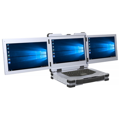 Militar rugoso de las computadoras portátiles del monitor de 3 pantallas 15,6 pulgadas